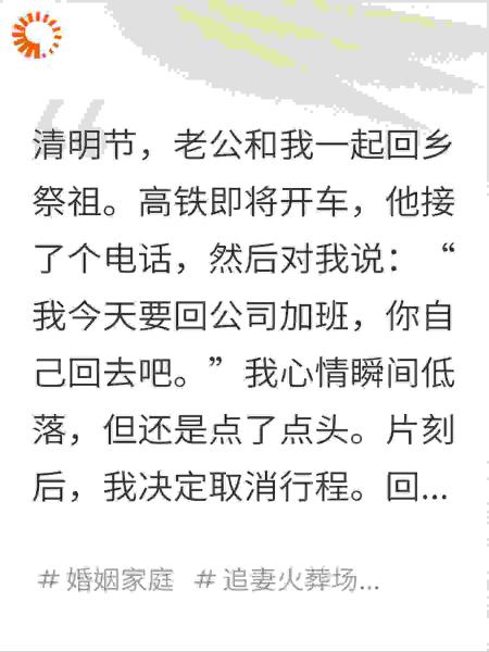 总裁老公清明节非要加班后，我离婚了
